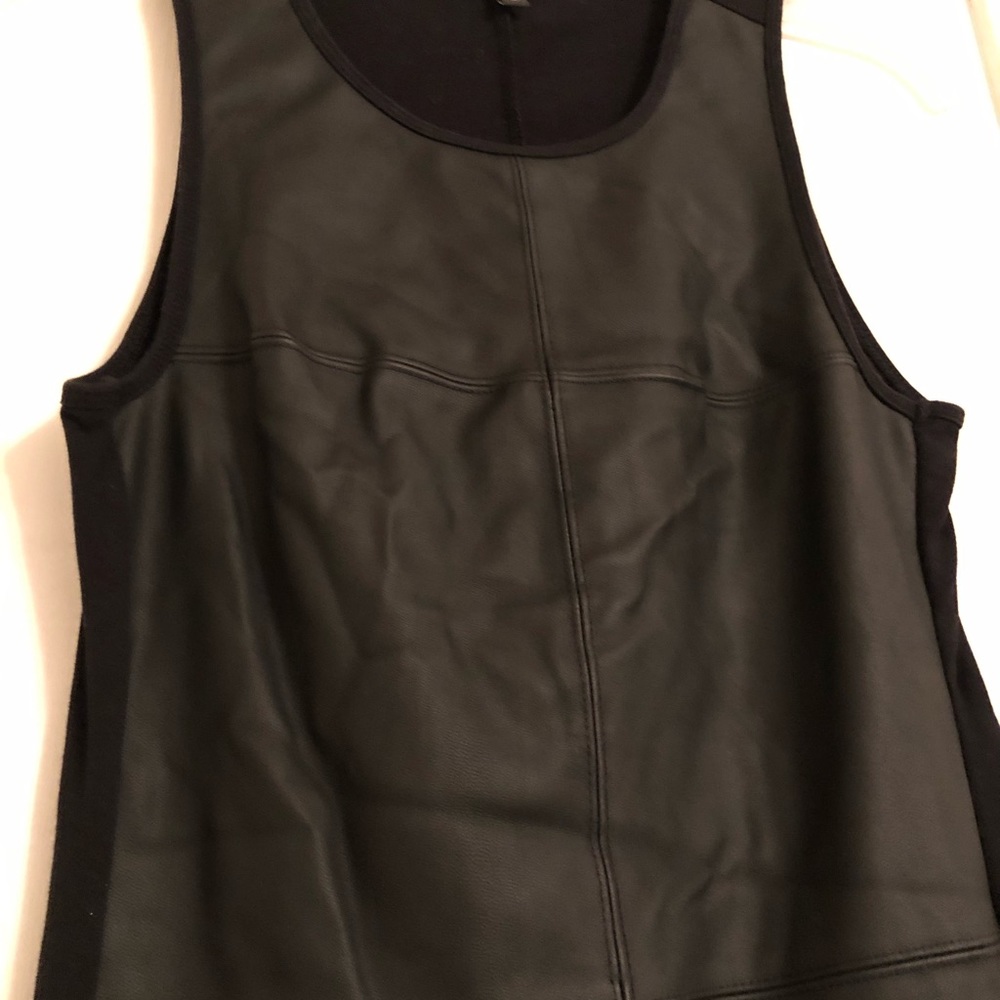 Black faux leather dress